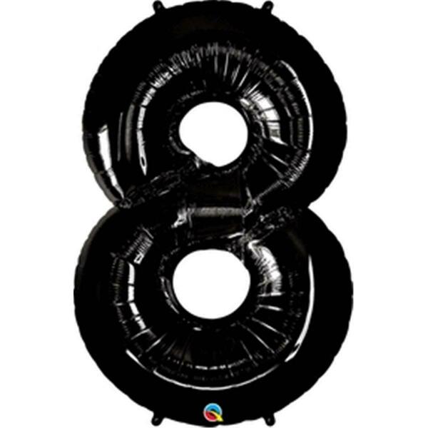 Anagram 42 in. Number 8 Black Shape Air Fill Foil Balloon 87850